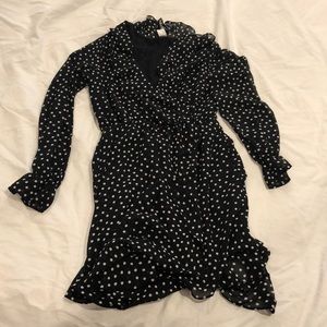 Black and White Ruffle Polka Dot dress